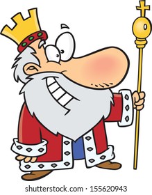 Cartoon king with a crown and scepter