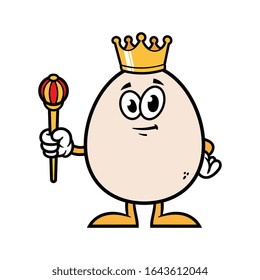 Cartoon King Egg Character Illustration