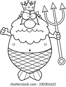 A cartoon King Neptune with an angry expression.