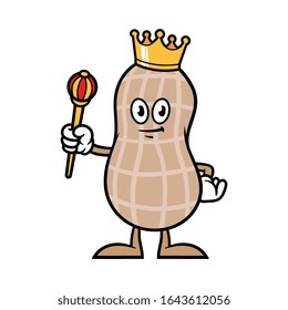 Cartoon King Peanut Character Illustration