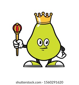 Cartoon King Pear Character Illustration