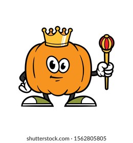 Cartoon King Pumpkin Character Illustration