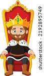Cartoon king sitting on the throne