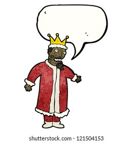 rey de caricatura con burbuja de habla