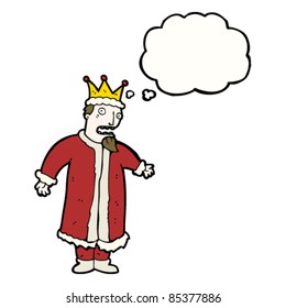 cartoon king with thought bubble