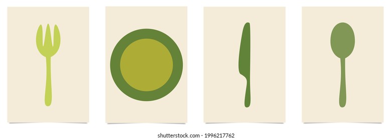 Aparatos de cocina de dibujos animados para cocinar ilustraciones vectoriales simples y lindas.