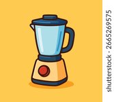 Cartoon Kitchen Blender Vector Illustration