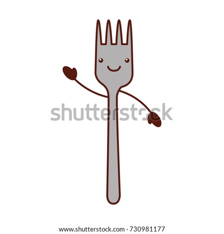 cartoon kitchen fork cutlery utensil for eating