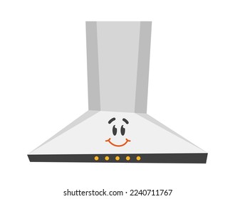 Cartoon kitchen hood flat icon Household appliance Utensil. Vector illustration