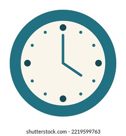 Cartoon kitchen interior design element, clock. Household item in the dining room. Vector illustration in cartoon flat style