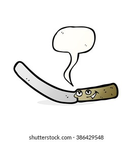 Cartoon Küchenmesser mit Sprachblase