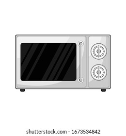Cartoon kitchen microwave . Vector illustration