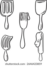 Ilustração de vetor de utensílios de cozinha de desenhos animados