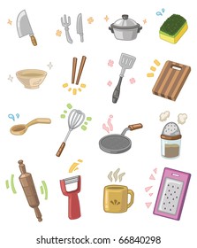 cartoon kitchen utensils