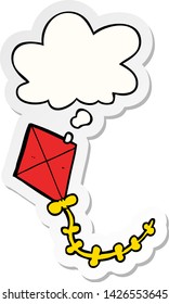 cartoon kite with thought bubble as a printed sticker