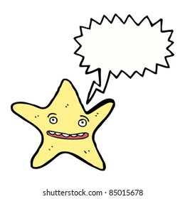 cartoon kitsch star with speech bubble
