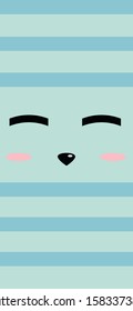 Cartoon Kitten Expressions Pastel Wallpaper