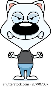 A cartoon kitten looking angry.
