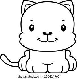 A cartoon kitten smiling.