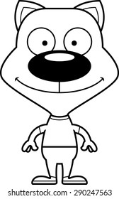 A cartoon kitten smiling.
