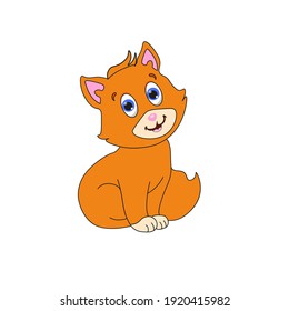 Cartoon kitten.  Vector illustration eps10