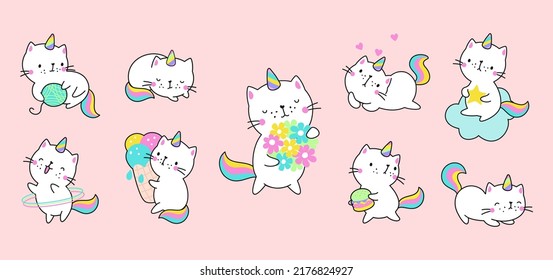 Cartoon kitty unicorn 