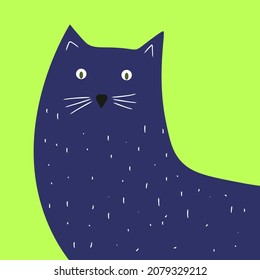 Cartoon kitty vector flat illustration