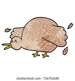 cartoon kiwi bird flapping wings