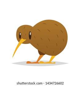 Cartoon kiwi bird vector isolated illustration