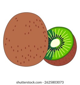 Cartoon Kiwi Fruit Digital Vectors Illustration
