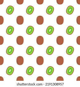 Cartoon kiwi seamless pattern background.