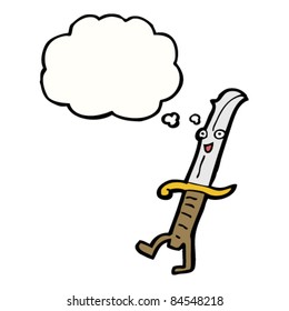 cartoon knife character walking