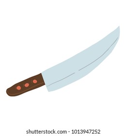 Cartoon knife flat mascot icon. The vector illustration for ui, web games, tablets, wallpapers, and patterns.