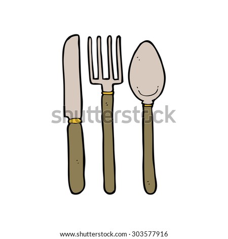 cartoon knife fork spoon