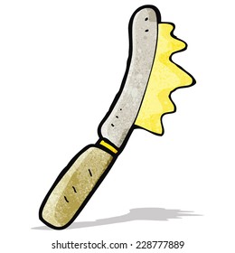 cartoon knife spreading butter