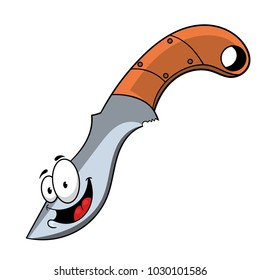 cartoon knife, vector illustration