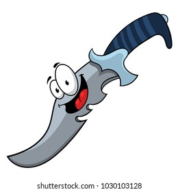 cartoon knife, vector illustration