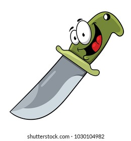 cartoon knife, vector illustration