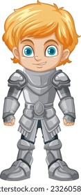 Cartoon knight boy character illustration
