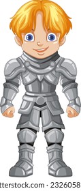 Cartoon knight boy character illustration