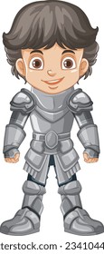 Cartoon knight boy character illustration