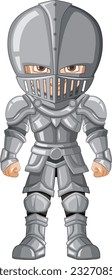 Cartoon knight boy holding sword and shield illustration