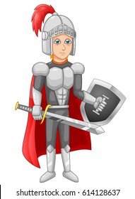 Cartoon Knight Boy Vector Illustration Stock Vector (Royalty Free ...