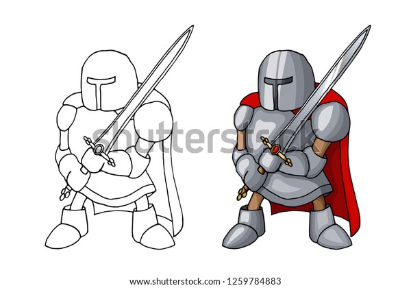 Cartoon Knight Full Body Armor Suit Stock Vector (Royalty Free) 1259784883