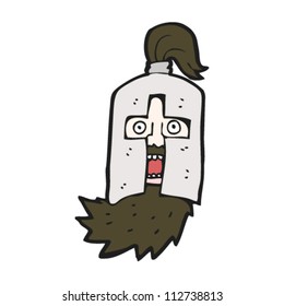 cabeza del caballero de dibujos animados