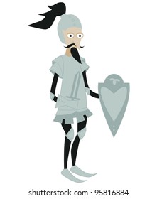 Cartoon knight with a sword
