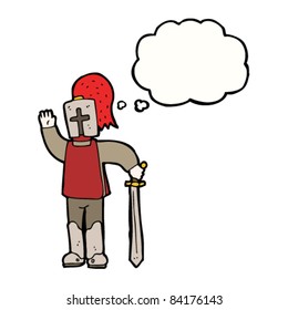cartoon knight waving