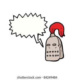 casco del caballero del dibujo animado
