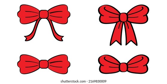 Patrón de la línea del nudo de caricatura, corbata de arco o cinta de inclinación. Cómic bowtie, tie, cintas o señal de corbata. Herramientas de grupo. Pictograma vectorial plano o símbolo. Logotipo de accesorios de corbatas. día de la navidad, 25 de diciembre, navidad