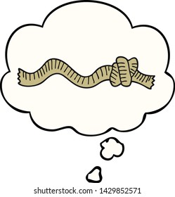 caricatura nublada cuerda con burbuja de pensamiento